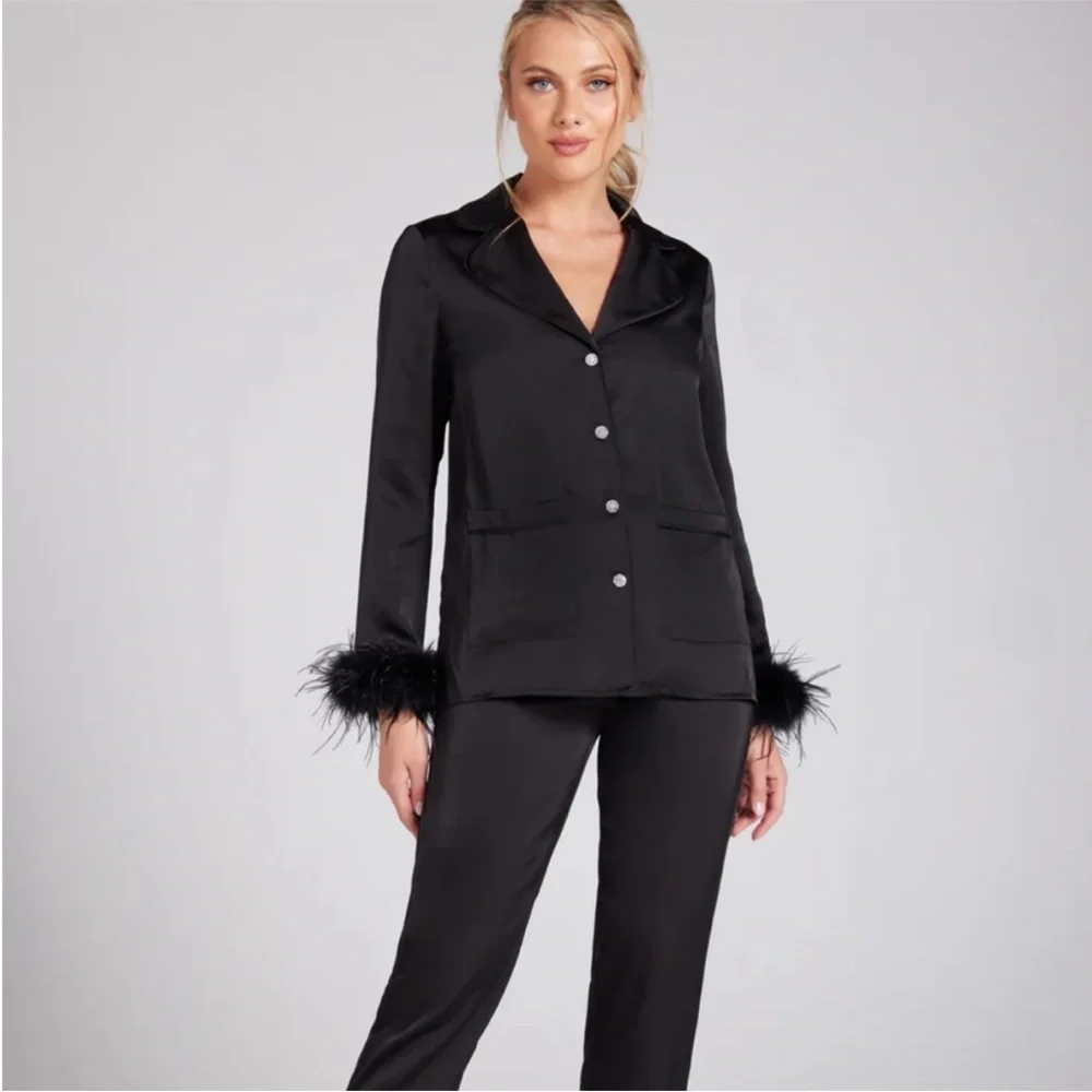 Nadine Merabi Darcie black pajamas NWOT
